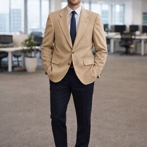 John W Nordstrom 100% Cashmere Blazer 40R 2 Button Single Vent Loro Piana Tan